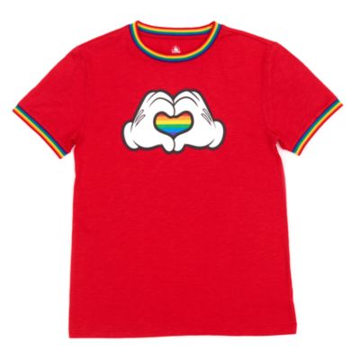 Camiseta corazón arcoíris Mickey Mouse para adultos, Rainbow Disney, Disney Store