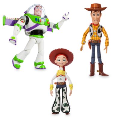Promoción bundle figuras acción parlantes e interactivas Buzz, Woody y Jessie, Disney Store