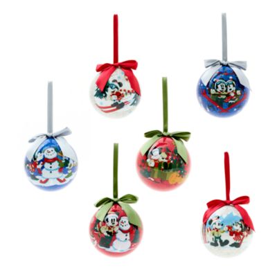 Bolas Navidad Minnie y Mickey Mouse, Disney Store (6 u.)