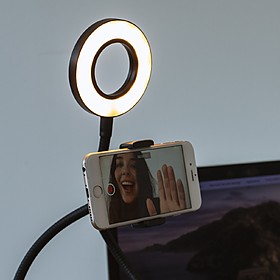 Anillo de luz con soporte para selfies y videollamadas