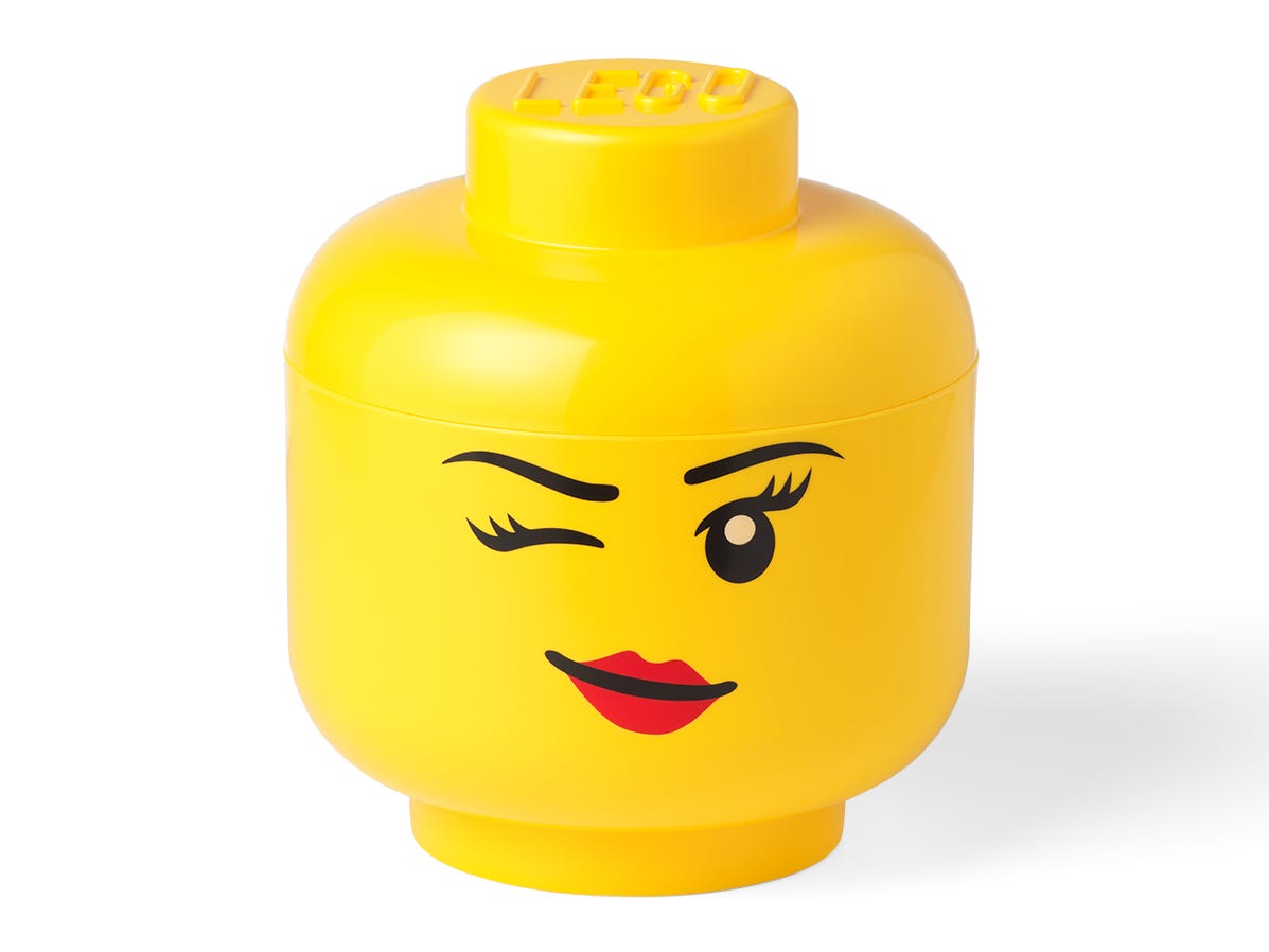 LEGO Cabeza para almacenamiento (grande, guiño)