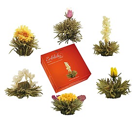 Caja con 6 variedades de flores de té blanco