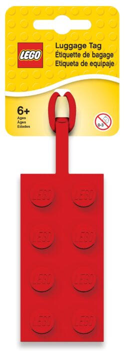 LEGO Etiqueta de equipaje roja 2×4