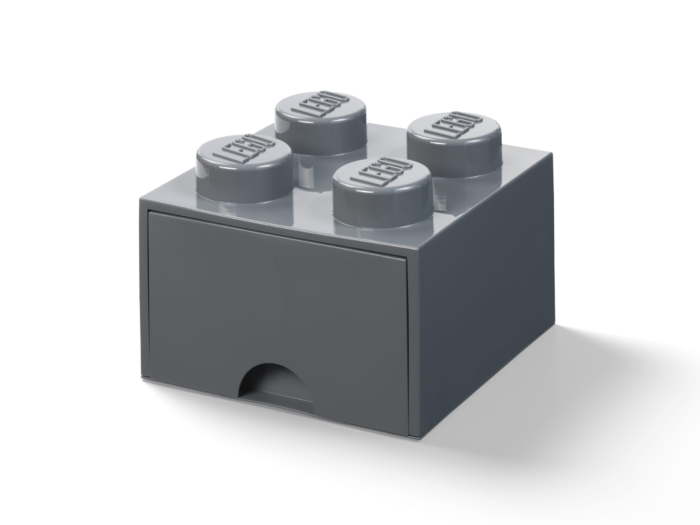 LEGO Ladrillo de 4 espigas con cajón (gris oscuro)