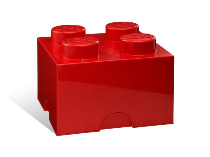 LEGO Ladrillo de Almacenamiento de 4 Espigas (rojo)