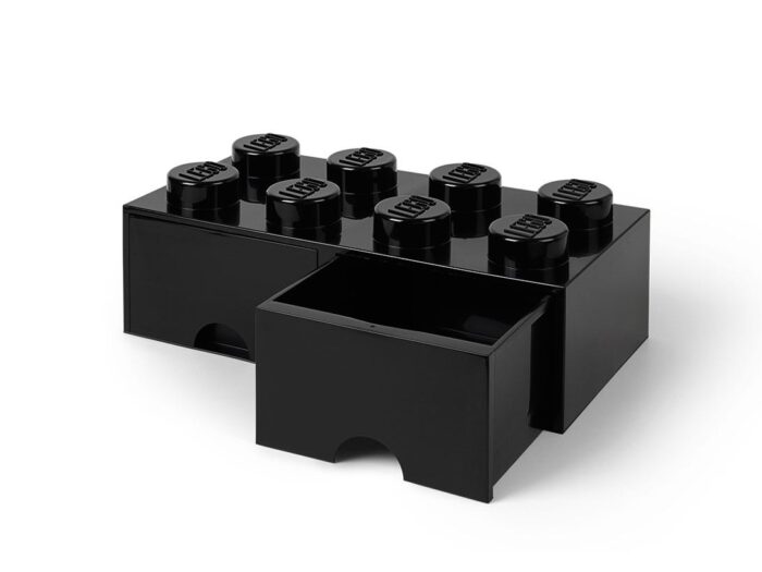 LEGO Ladrillo de almacenamiento con cajones negro de 8 espigas LEGO®