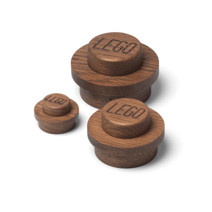 LEGO Set de percheros de pared de madera (roble oscuro)